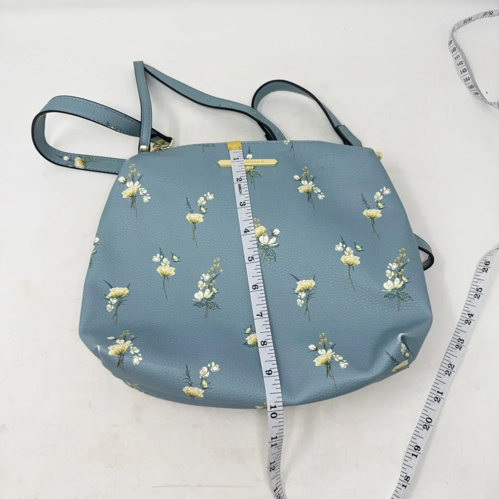 Steve‎ Madden Small Hobo Bag Blue Floral Small Crossbody Leather Shoulder Bag